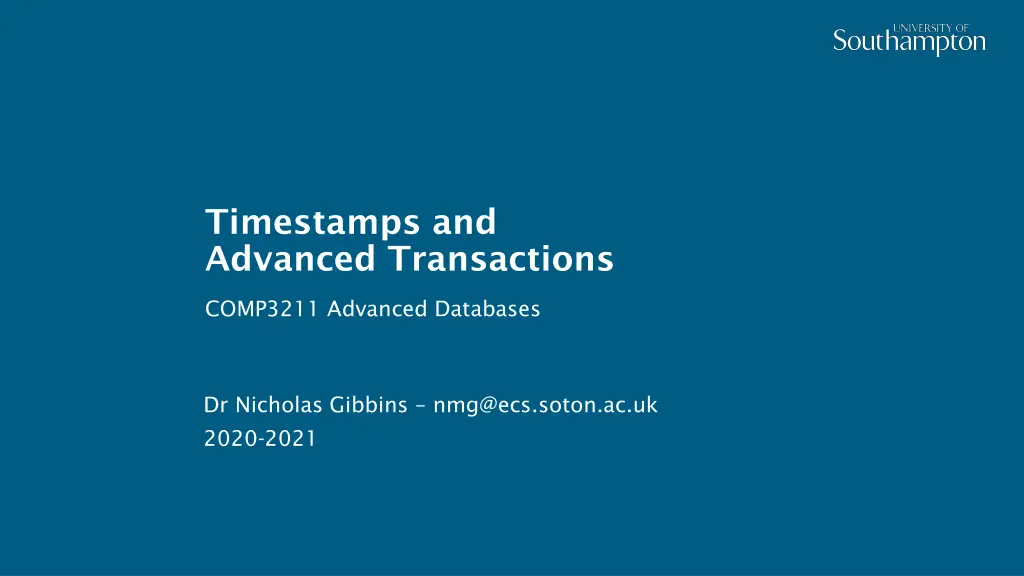 timestamps and advanced transactions