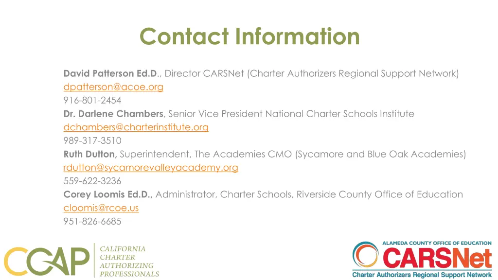 contact information