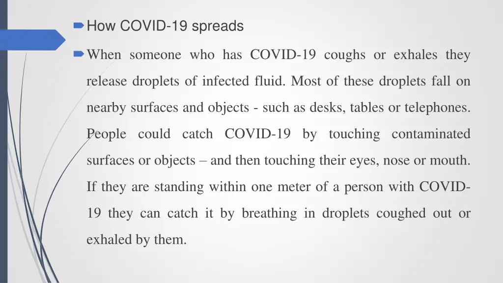 how covid 19 spreads