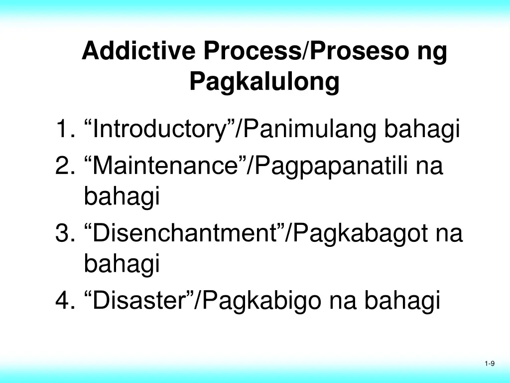 addictive process proseso ng pagkalulong