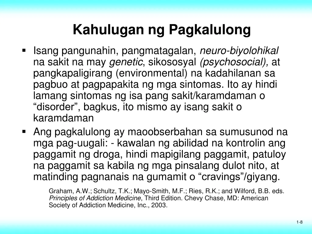 kahulugan ng pagkalulong
