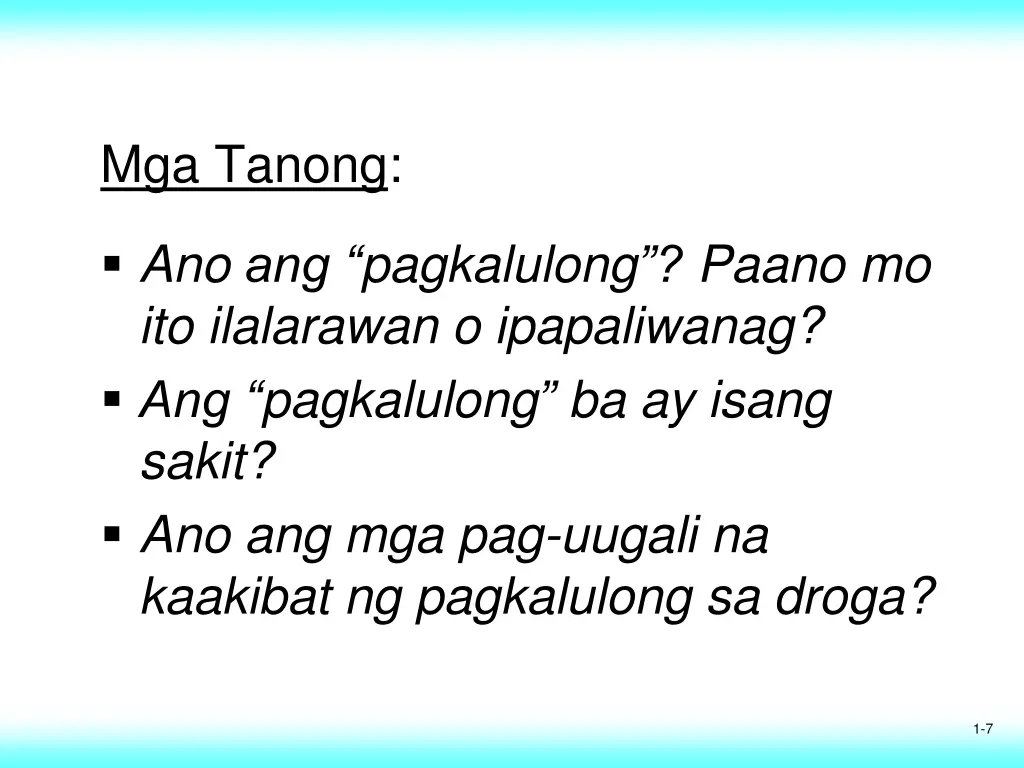 mga tanong