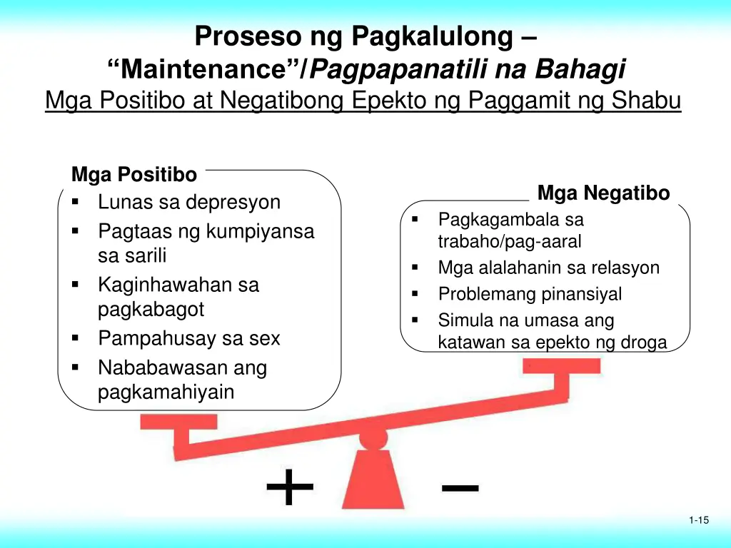 proseso ng pagkalulong maintenance pagpapanatili