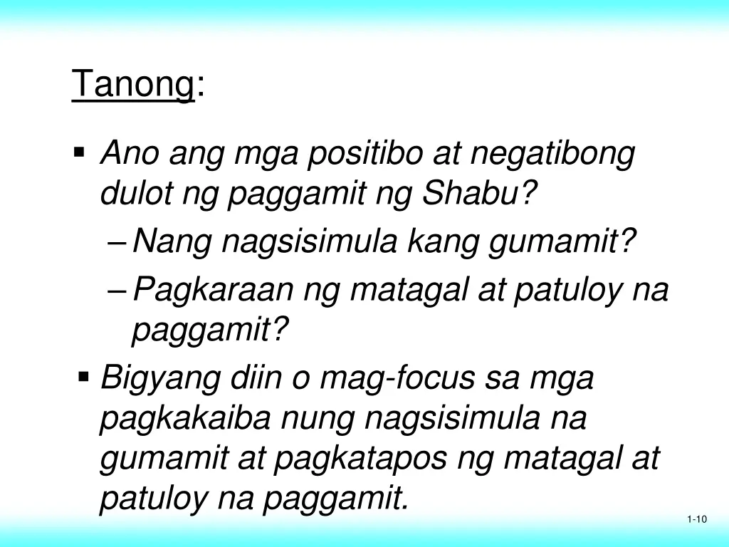 tanong 1