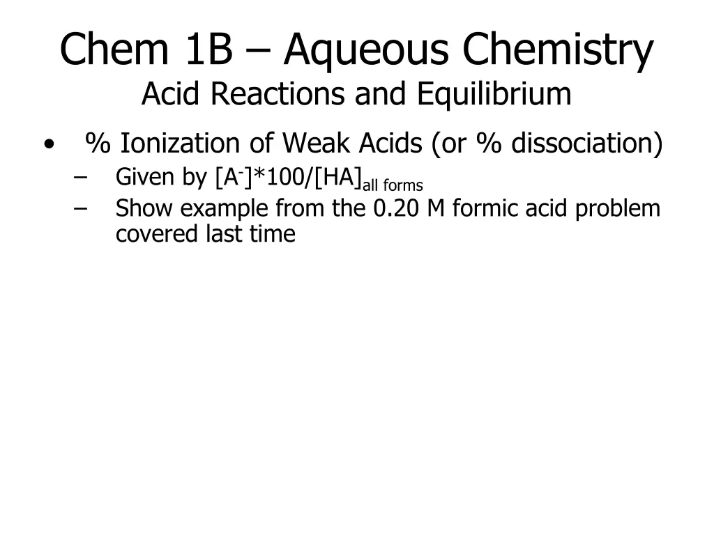 chem 1b aqueous chemistry acid reactions