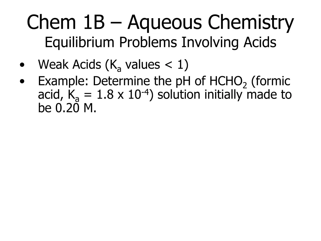 chem 1b aqueous chemistry equilibrium problems 1
