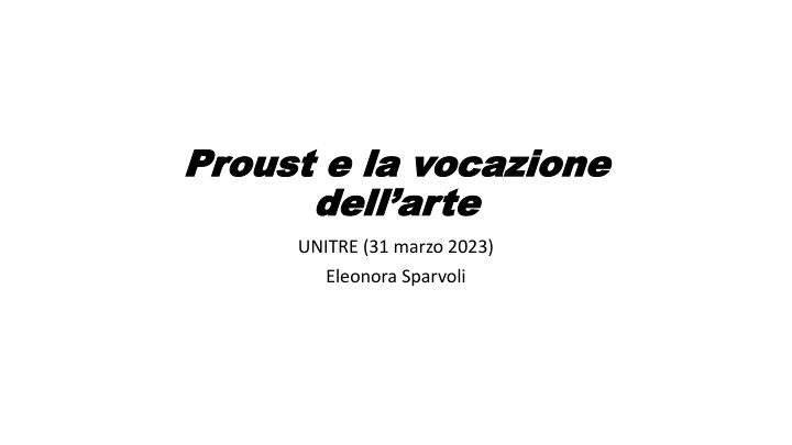 proust e la vocazione proust e la vocazione dell