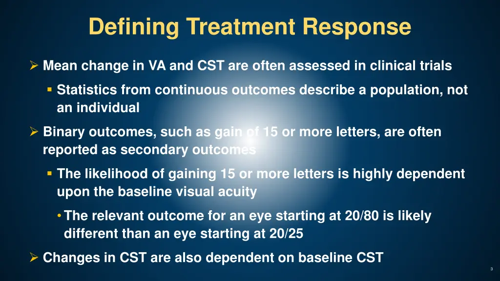 defining treatment response