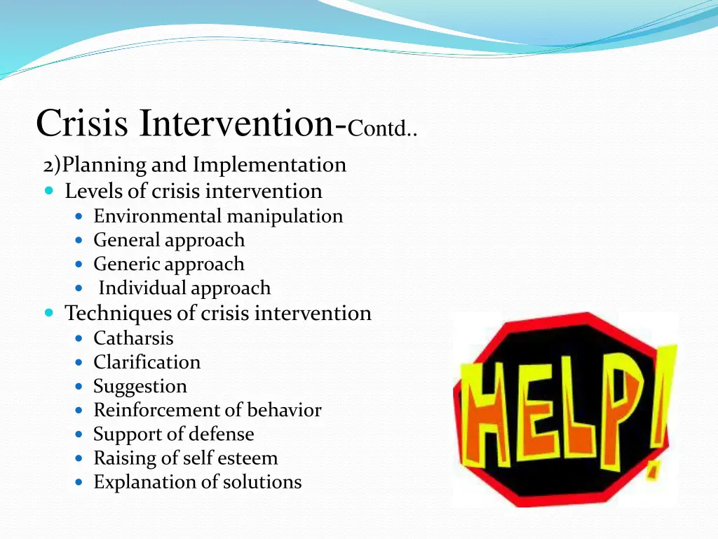 crisis intervention contd 2 planning