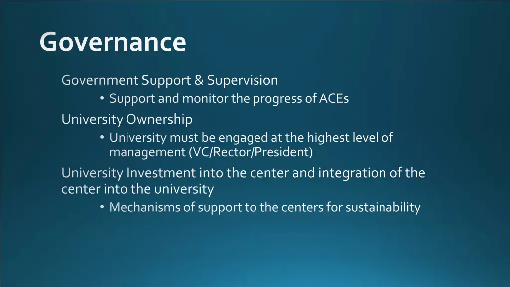 governance