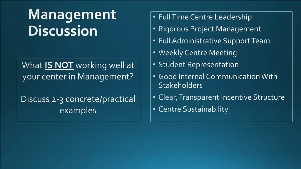 management discussion 1