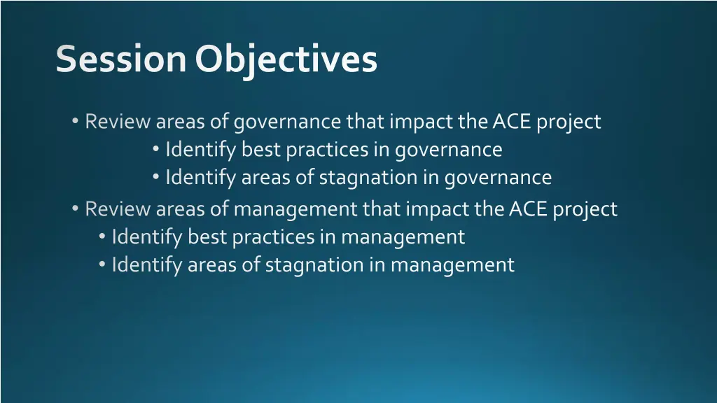 session objectives