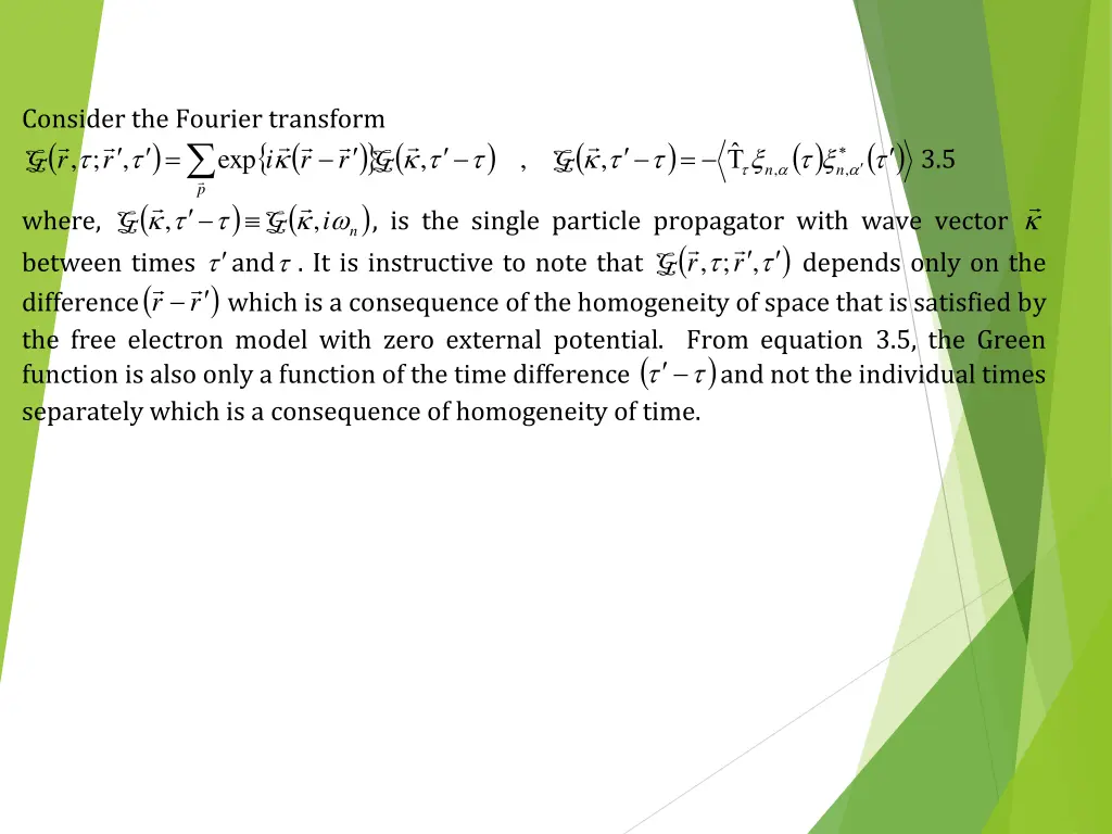 consider the fourier transform p where g between