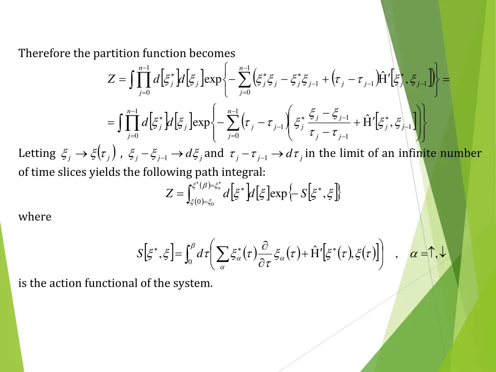 therefore the partition function becomes