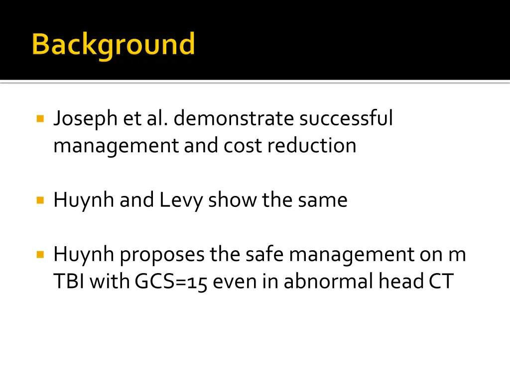 joseph et al demonstrate successful management