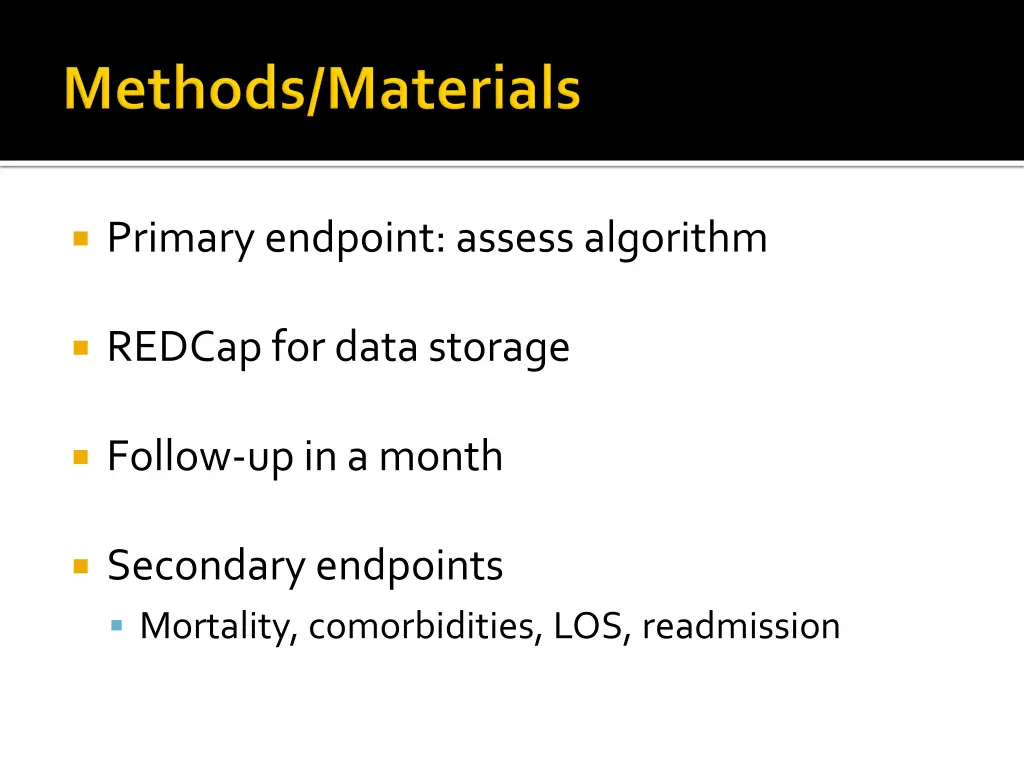 primary endpoint assess algorithm