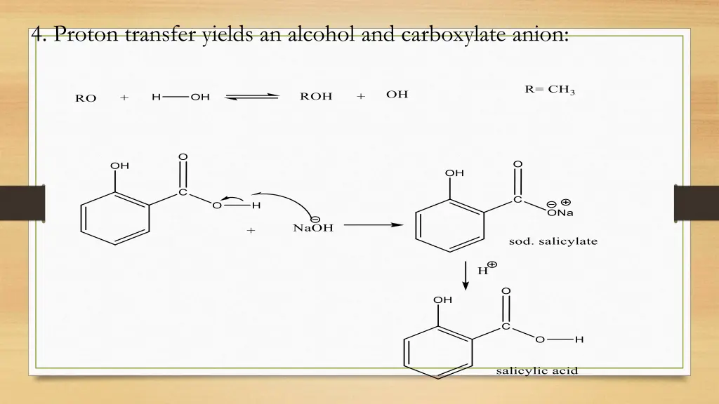 4 proton transfer yields an alcohol