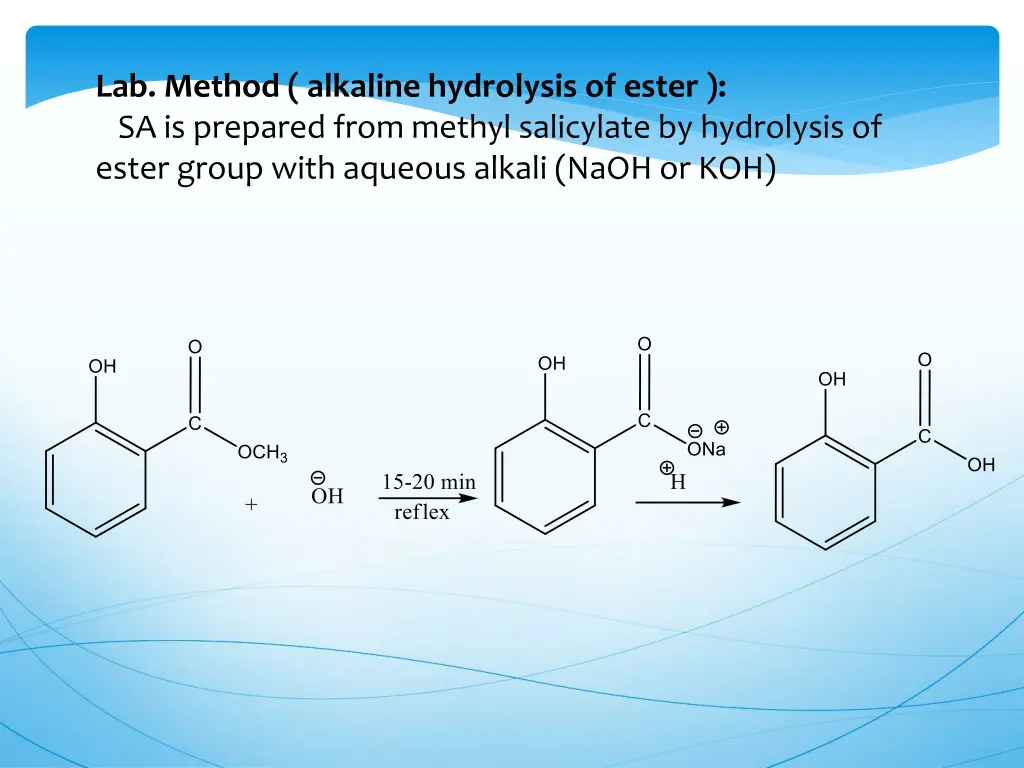 lab method alkaline hydrolysis of ester
