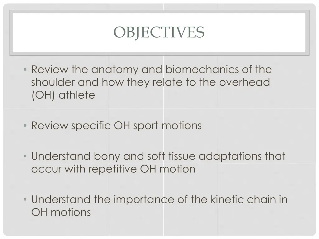 objectives