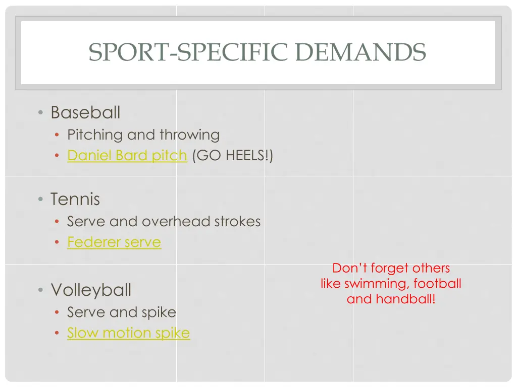sport specific demands 1