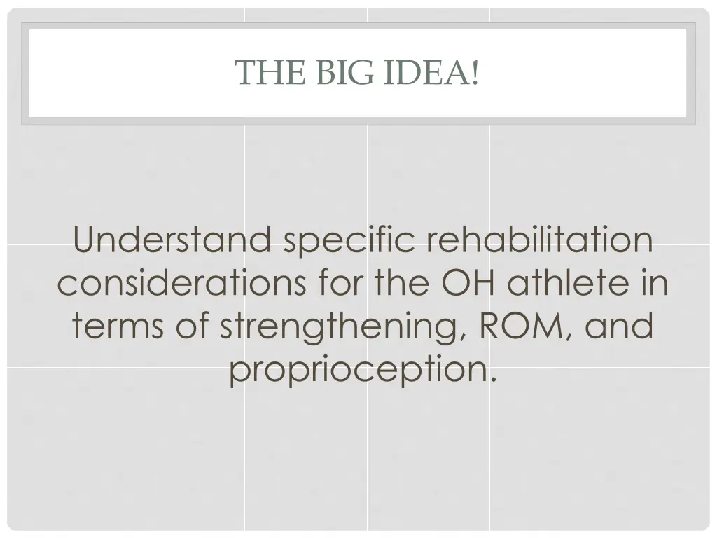 the big idea