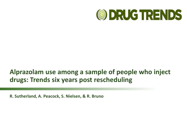 alprazolam use among a sample of people