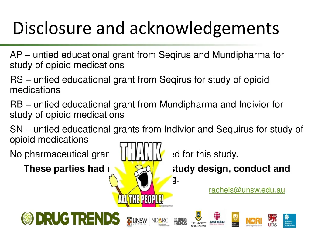 disclosure and acknowledgements