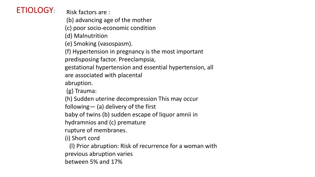 etiology