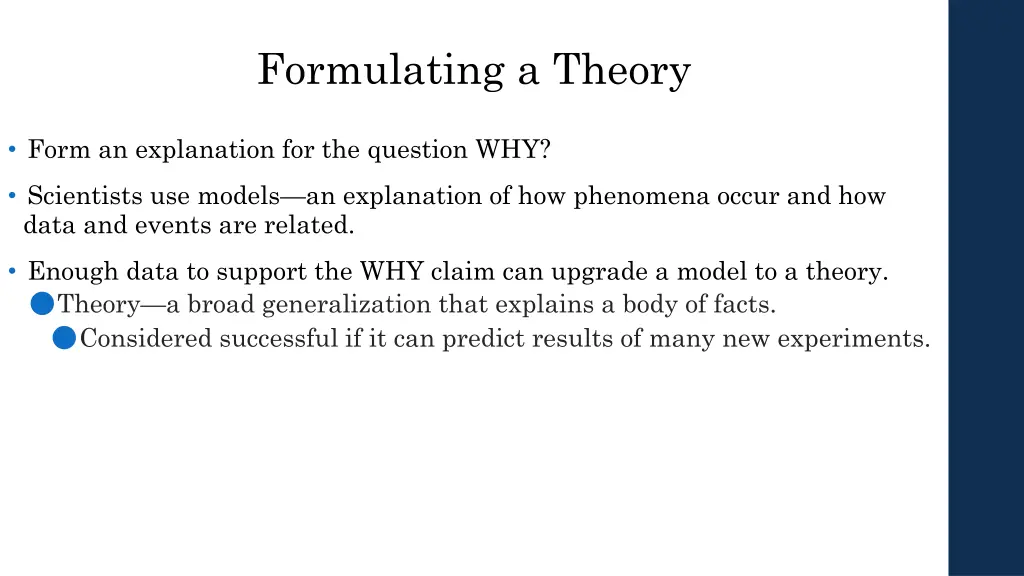 formulating a theory