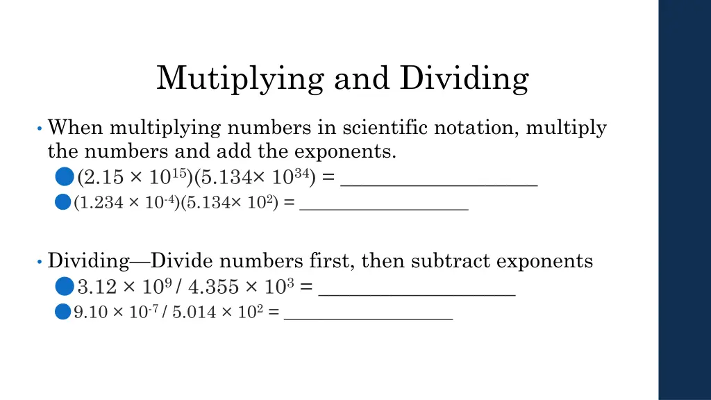mutiplying and dividing