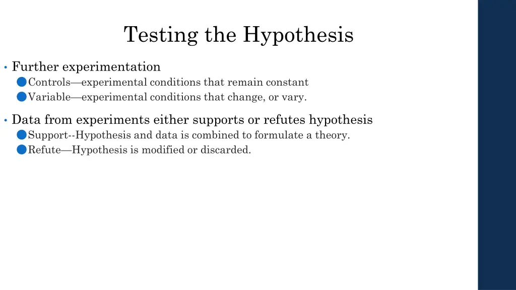 testing the hypothesis