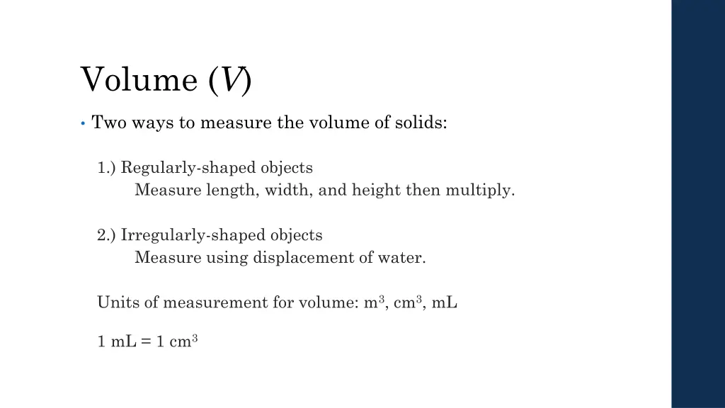 volume v