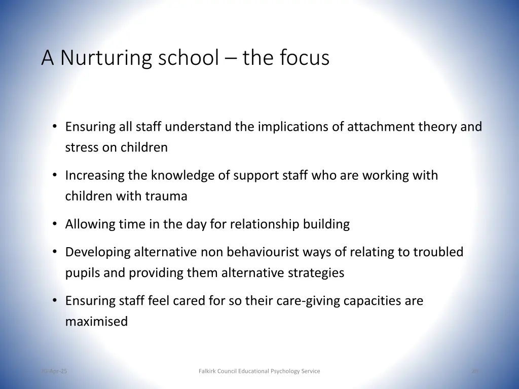 a nurturing school the focus
