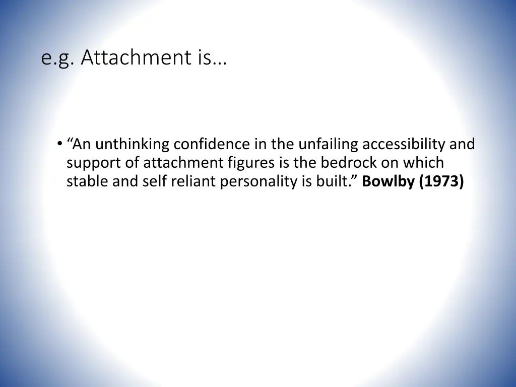 e g attachment is