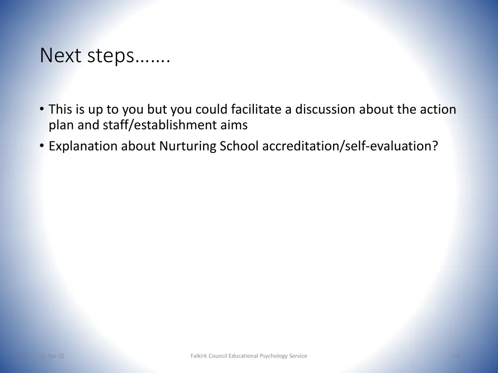 next steps