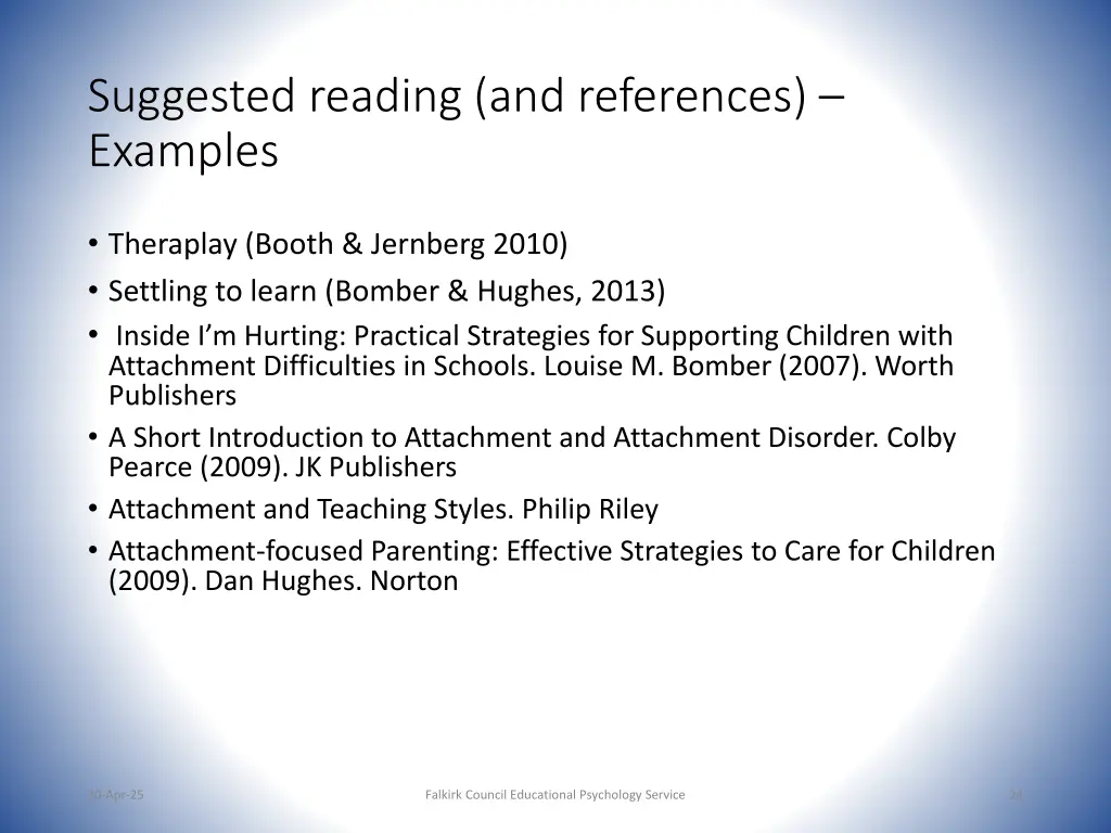 suggested reading and references examples