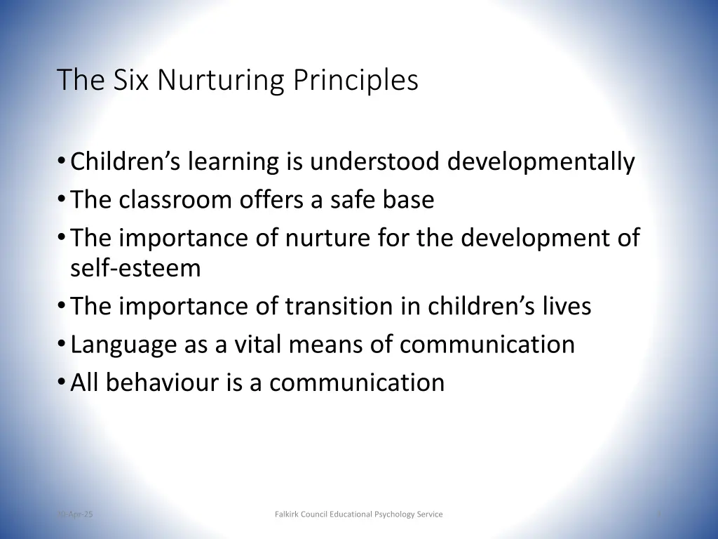 the six nurturing principles