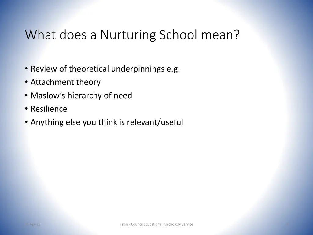 what does a nurturing school mean
