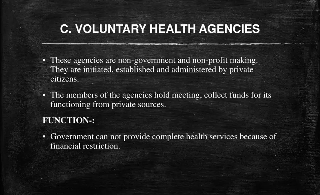 c voluntary health agencies