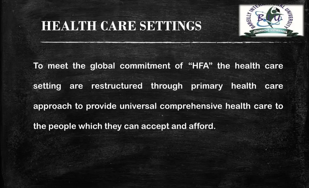health care settings