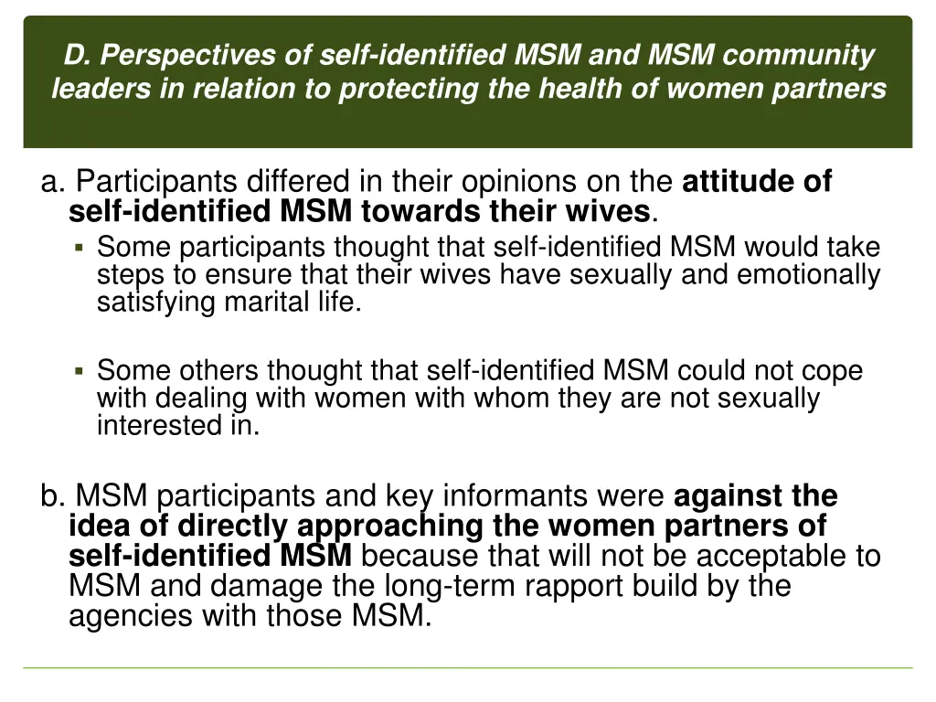 d perspectives of self identified