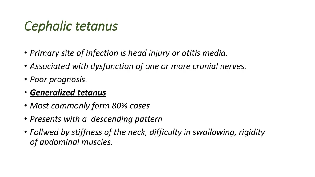 cephalic tetanus cephalic tetanus