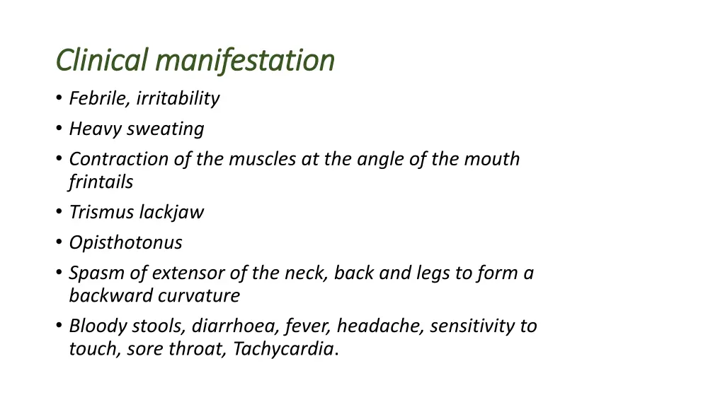 clinical manifestation clinical manifestation