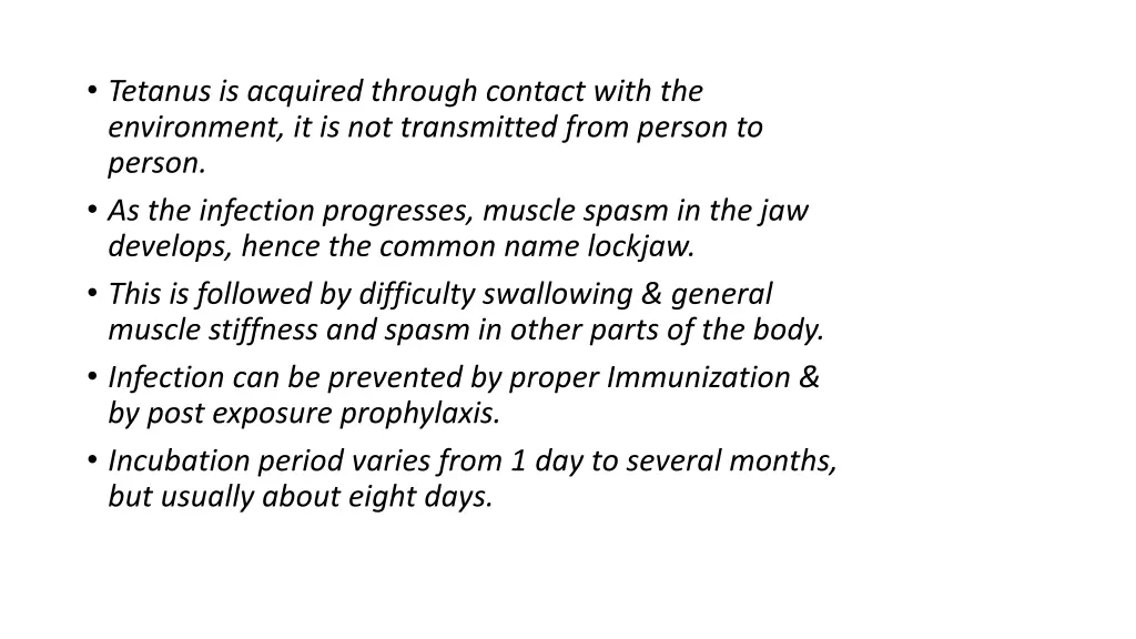 tetanus is acquired through contact with