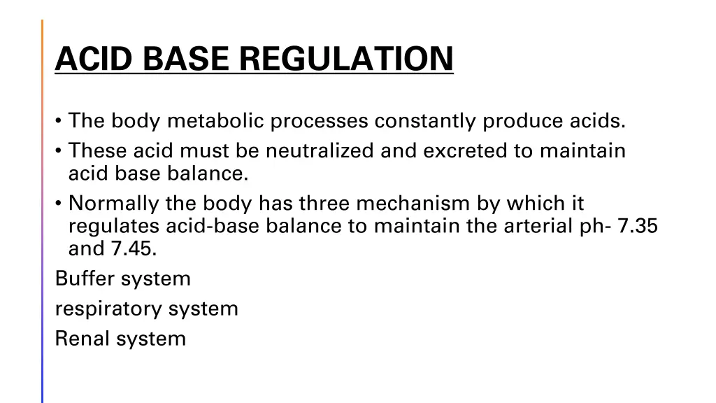 acid base regulation