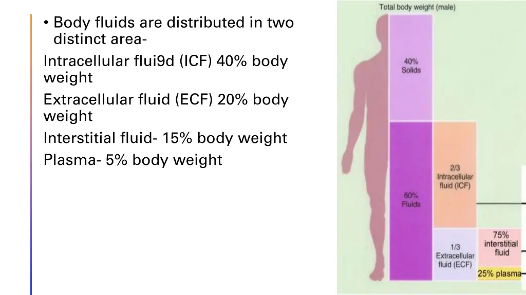 body fluids are distributed in two distinct area
