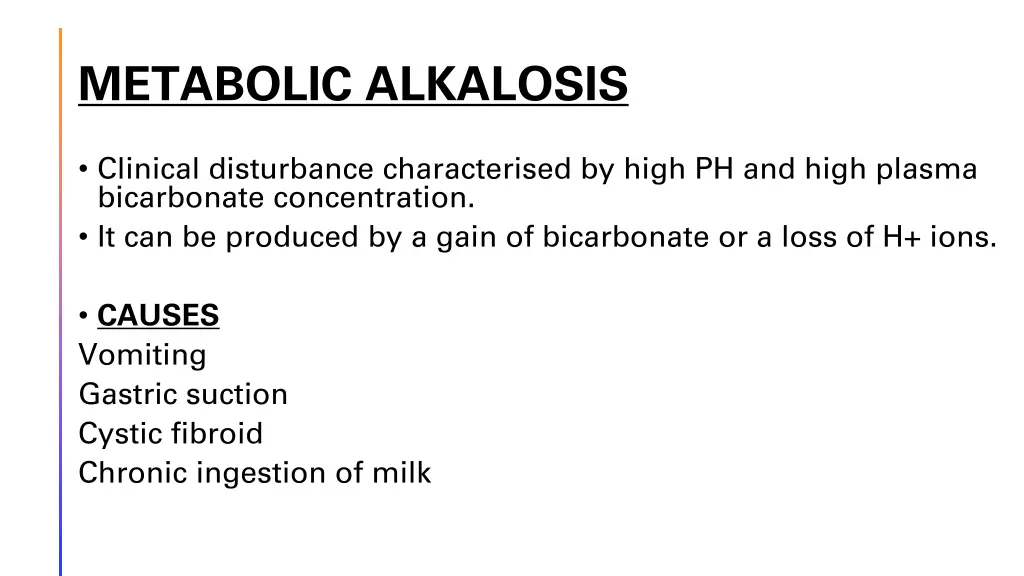 metabolic alkalosis