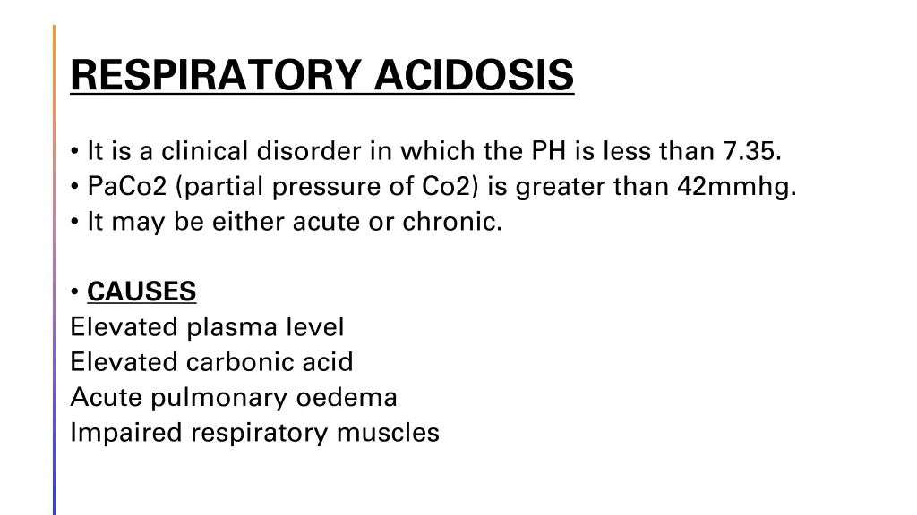 respiratory acidosis