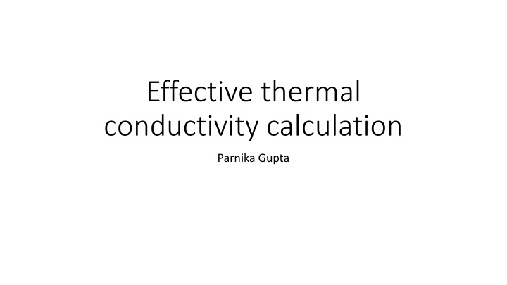effective thermal conductivity calculation