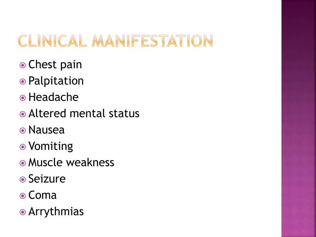 clinical manifestation
